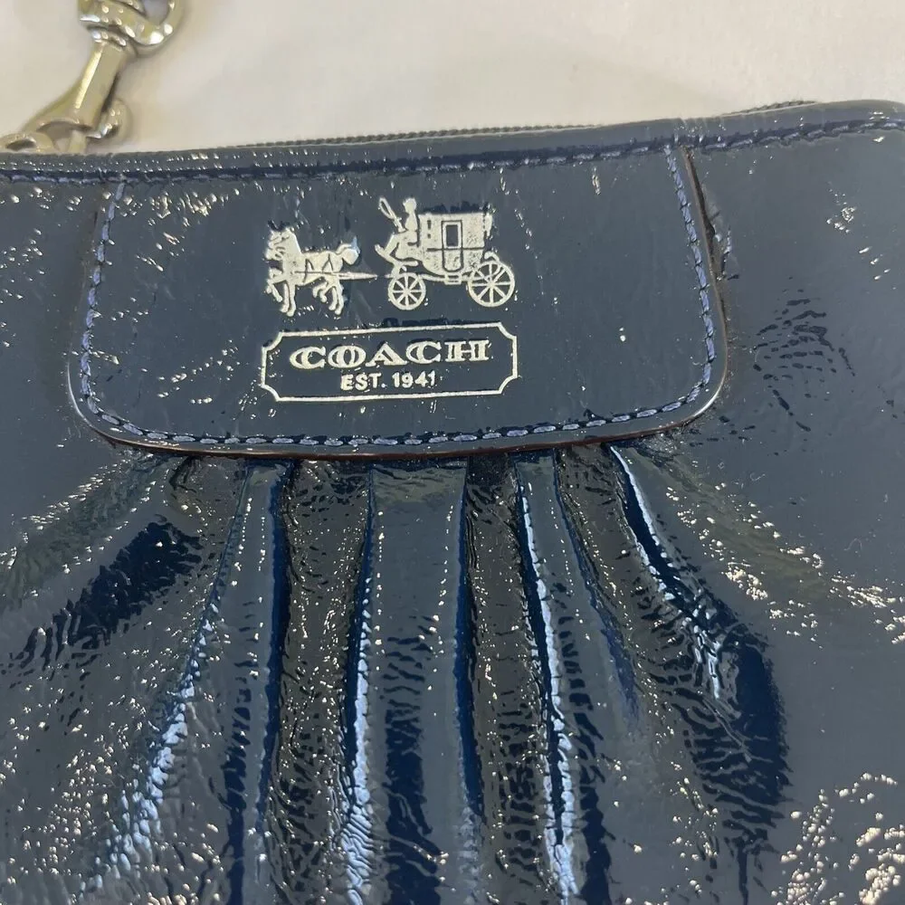 Coach Wristlet Clutch Small Blue Stagecoach